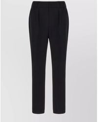 Brunello Cucinelli - Silk Blend Tapered Trousers - Lyst