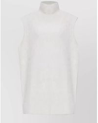 Marni - Mohair Brushed Sleeveless Turtleneck Knitted Top - Lyst