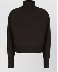 Vanisé - Cashmere Cropped Sweater High Neck Ribbed Hem - Lyst