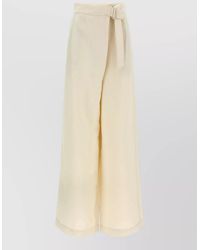 Brunello Cucinelli - Linen Blend High-Rise Wide-Leg Trousers - Lyst