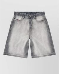 DIESEL - Denim Shorts Faded Wash Belt Loops Pockets - Lyst