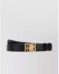 Miu Miu - Leather Belt With Adjustable Length And Single Loop - Lyst