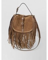 Etro - Small Leather Fringed Crossbody Bag - Lyst