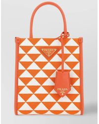 Prada - Symbole Micro Embroidered Fabric Tote Bag - Lyst