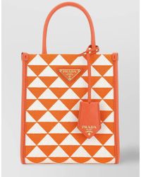 Prada - Symbole Micro Embroidered Fabric Tote Bag - Lyst
