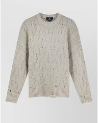 Represent - Wool-Blend Cable-Knit Distressed Crewneck Sweater - Lyst
