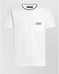 Dolce & Gabbana - Cotton Crew Neck T Shirt Pocket Detail - Lyst