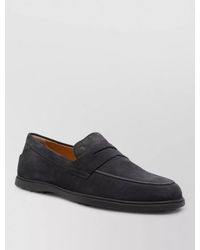 Tod's - Suede Leather Loafers Round Toe Rubber Sole - Lyst