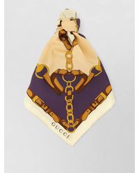 Gucci - Morsetto Silk Square Chain Print Scarf - Lyst