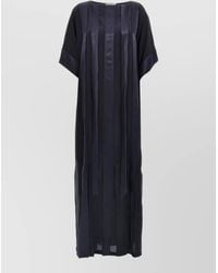 DI.LA3 PARI' - Striped Midi Caftan Dress Sheer Panels - Lyst