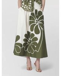 FARM Rio - Asymmetric Floral High Waist Midi Skirt - Lyst