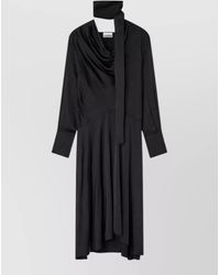 Ganni - Regular-Fit Midi Dress With Scarf - Lyst