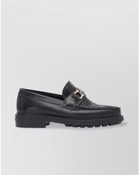 Ferragamo - Chunky Sole Loafers Round Toe Metal Hardware - Lyst