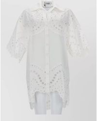 Charo Ruiz - Tao Eyelet Dress Scalloped Hem Sheer - Lyst