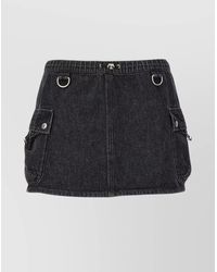 Coperni - 'Cargo Denim' Mini Skirt With Pockets And Elastic Waistband - Lyst