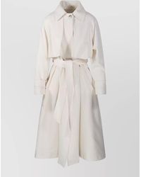 Herno - Long Raincoat Belted Waist Buttoned Cuffs Collar - Lyst