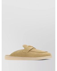 Prada - Suede Loafers Round Toe Flat Sole - Lyst