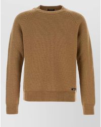Prada - Wool Ribbed-Trim Crew-Neck Sweater - Lyst
