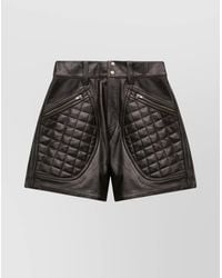 Isabel Marant - Leather Diamond-Quilted Thigh-Length Straight-Leg Shorts - Lyst