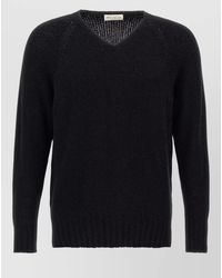 Ma'ry'ya - Bouclé V-Neck Long-Sleeve Sweater - Lyst
