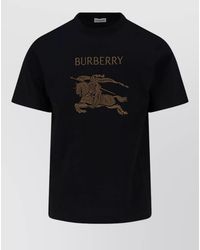 Burberry - Crew Neck T-Shirt Short Sleeve Design - Lyst