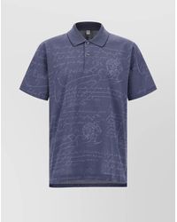 Berluti - Printed Polo Shirt With Collar And Slits - Lyst