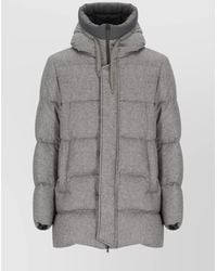 Herno - Bomber Jacket With Hood And Pockets - Lyst