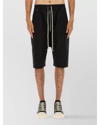 Rick Owens - Drawstring Knee Length Shorts With Button Detailing - Lyst