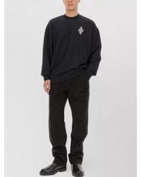 Marcelo Burlon - Optical Cross Crew Neck Embroidered Sweatshirt - Lyst