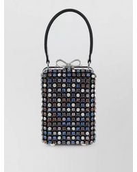 Self-Portrait - The Bow Crystal-Embellished Clutch Bag - Lyst