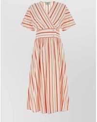 Woolrich - Embroidered Stretch Cotton Blend Dress - Lyst