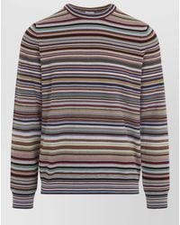 Paul Smith - Striped Crew Neck Sweater Long Sleeves - Lyst