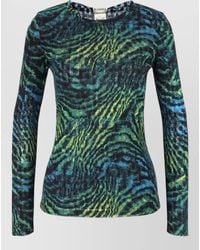 Diane von Furstenberg - Fitted Knit Top Geometric Pattern Round Neck - Lyst