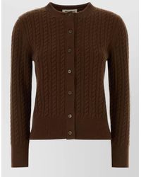 Miu Miu - Cashmere Cardigan Crew Neck Cable Knit - Lyst