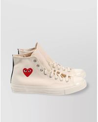 Comme des Garçons - Canvas Logo Print High-Top Sneakers - Lyst