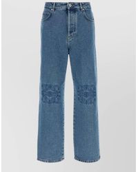 Loewe - Denim Trousers Belt Loops Embroidered Back Pockets - Lyst