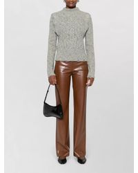 Pinko - Ribbed High Neck Sweatshirt - Lyst
