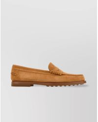 Tod's - Suede Penny Strap Loafers - Lyst