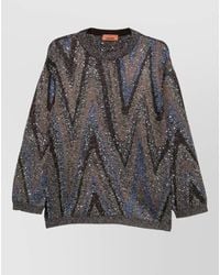 Missoni - Oversized Metallic Crewneck Sweater - Lyst