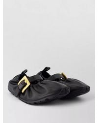 Balmain - Leather Ballerina Loafers - Lyst