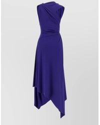 Victoria Beckham - Draped Ruched Dress Asymmetric Hem Sleeveless - Lyst