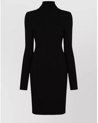Wolford - Short Ribbed Dress Knee-Length Long Sleeves Turtleneck - Lyst