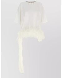 DARKPARK - Feather-Trim Oversized Short-Sleeve T-Shirt - Lyst