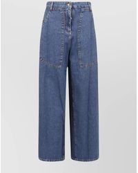 Etro - Denim Wide-Leg Cargo Trousers - Lyst