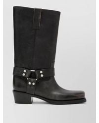 Paris Texas - Mid Calf Boots Block Heel Square Toe - Lyst