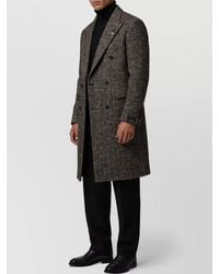 Tagliatore - Wool Blend Herringbone Double-Breasted Coat - Lyst