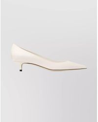 Jimmy Choo - Pointed Toe Kitten Heel Leather Pumps - Lyst