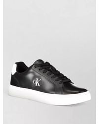 Calvin Klein - Leather Low-Top Sneakers - Lyst