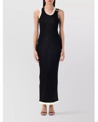 Jean Paul Gaultier - Cotton Ribbed Twist Double Layer Sleeveless Maxi Dress - Lyst