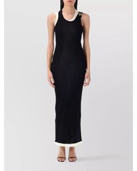 Jean Paul Gaultier - Cotton Ribbed Twisted Double Layer Sleeveless Maxi Dress - Lyst